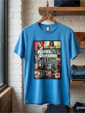 Planet Thirteen Las Vegas Graphic Tee - Blue